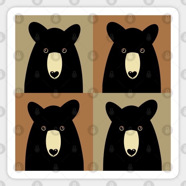 BLACK BEAR ON TAN AND BROWN Sticker by JeanGregoryEvans1